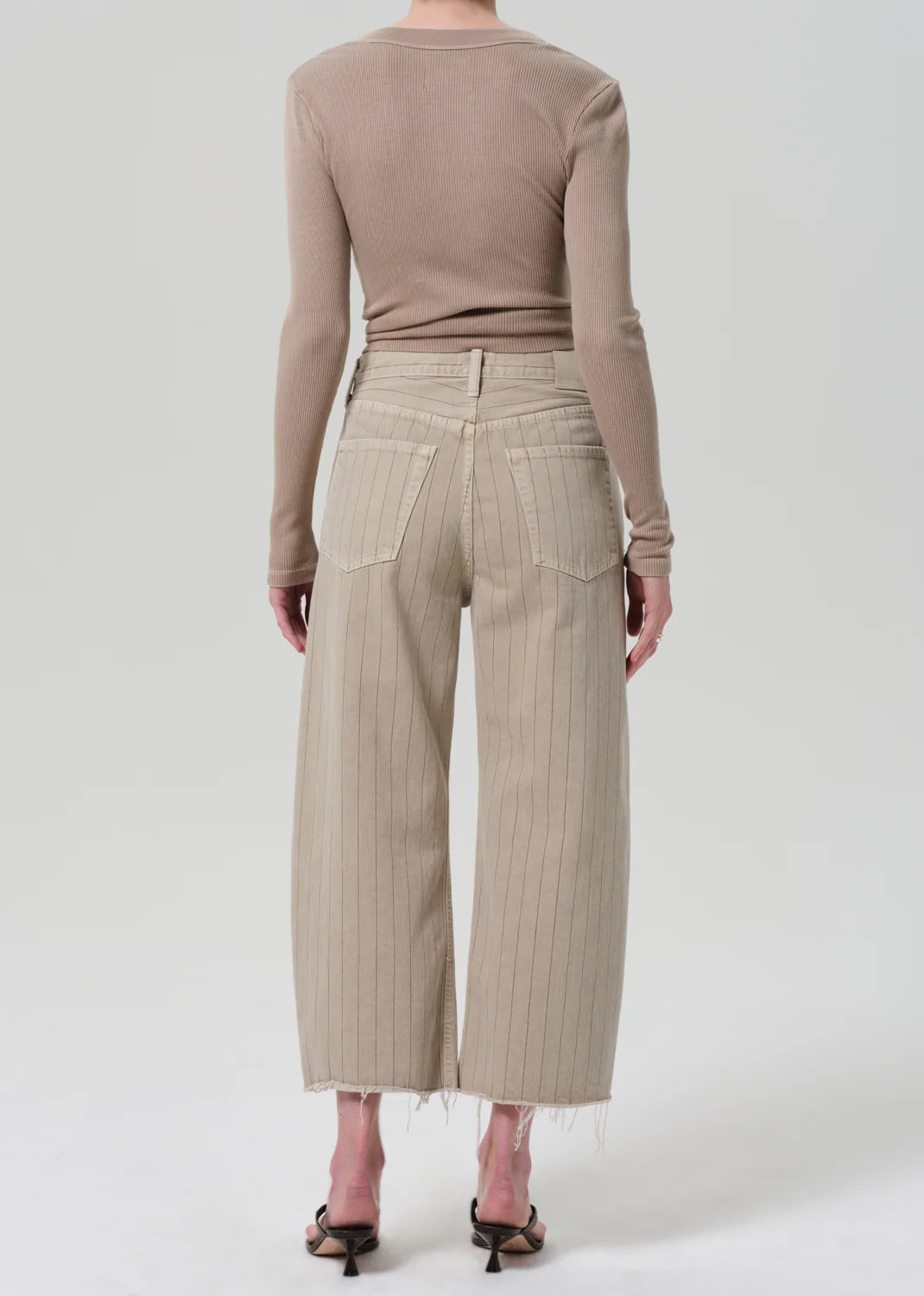 Ayla Raw Hem Natural Stripe