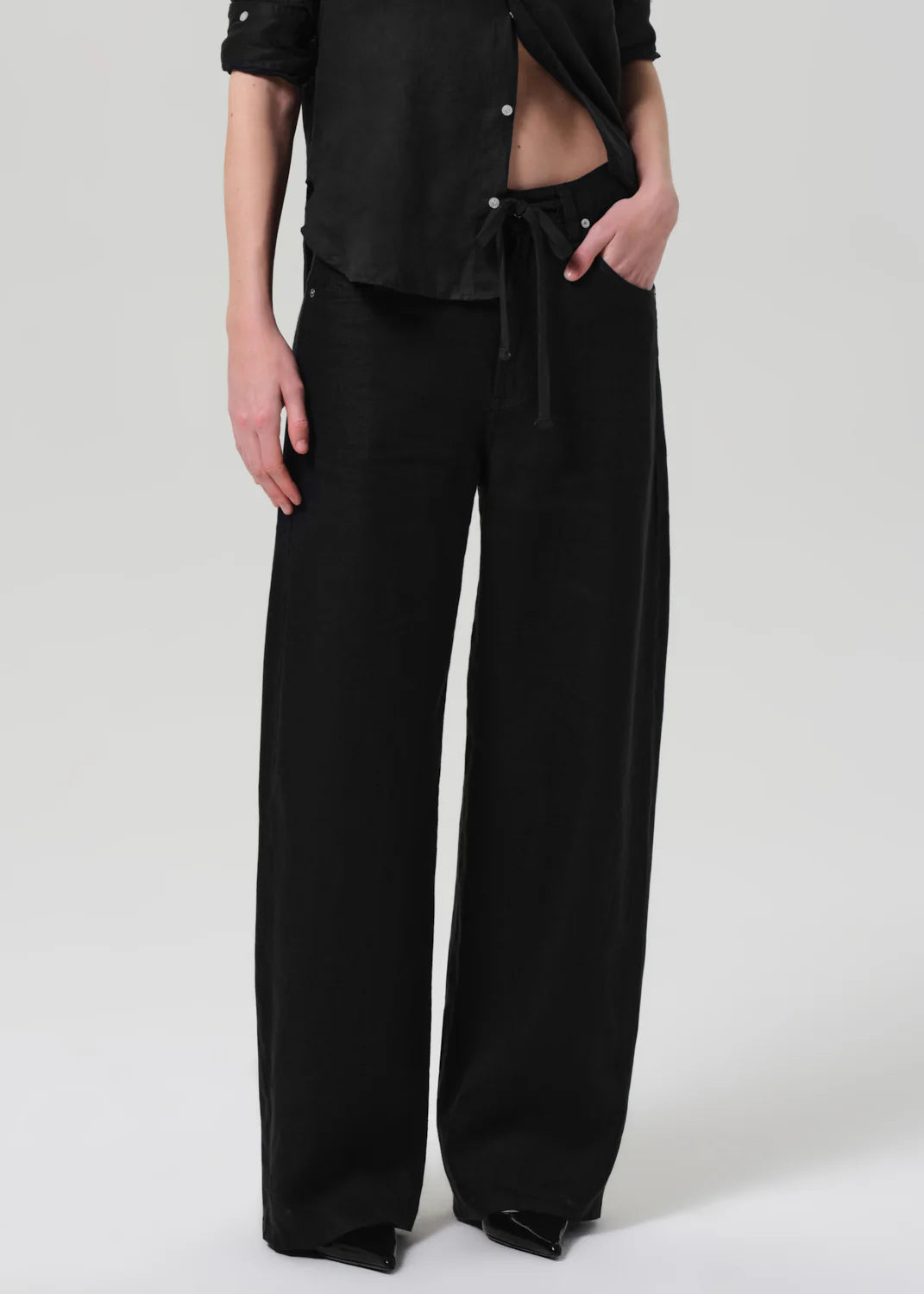 Brynn Linen Trouser Black