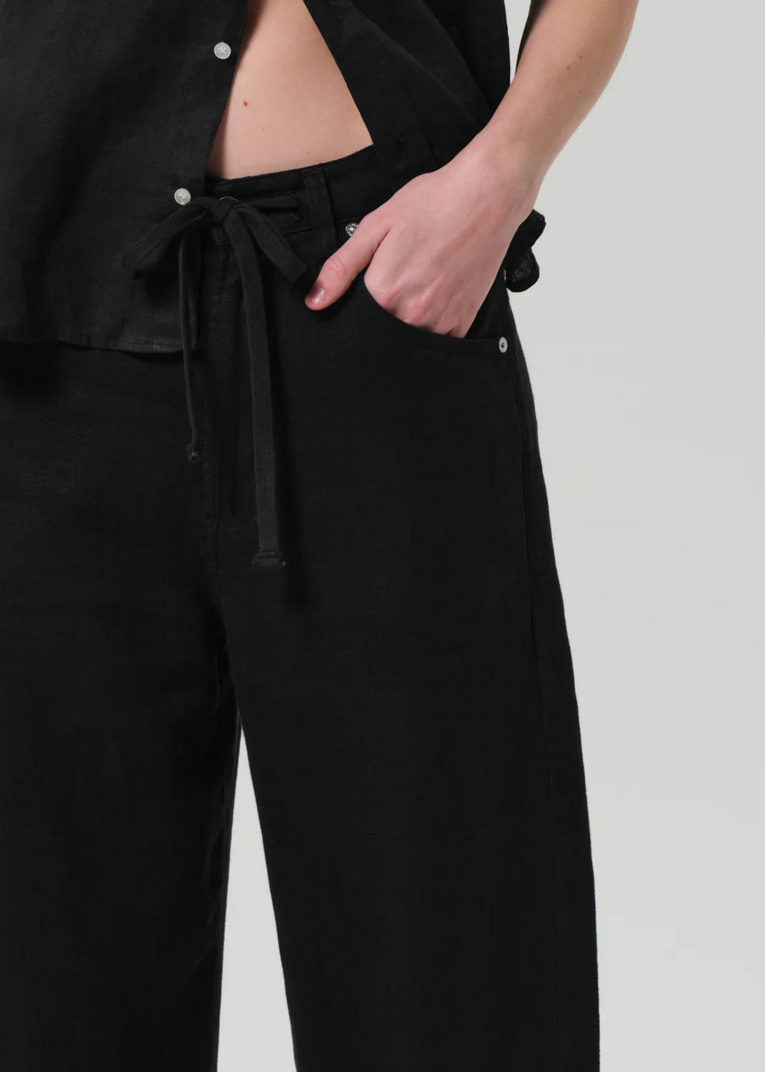 Brynn Linen Trouser Black