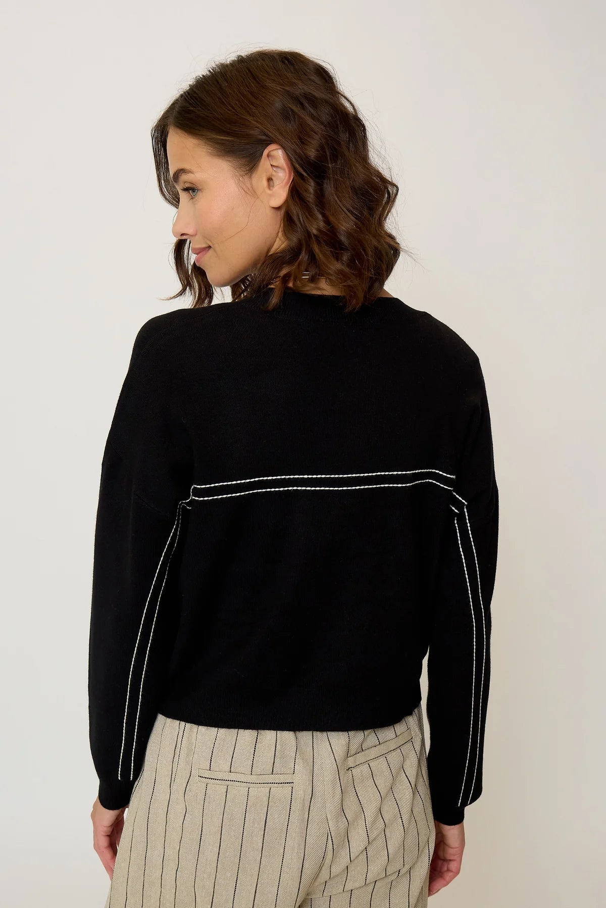 Oliver Oversized Topstitch Cardigan