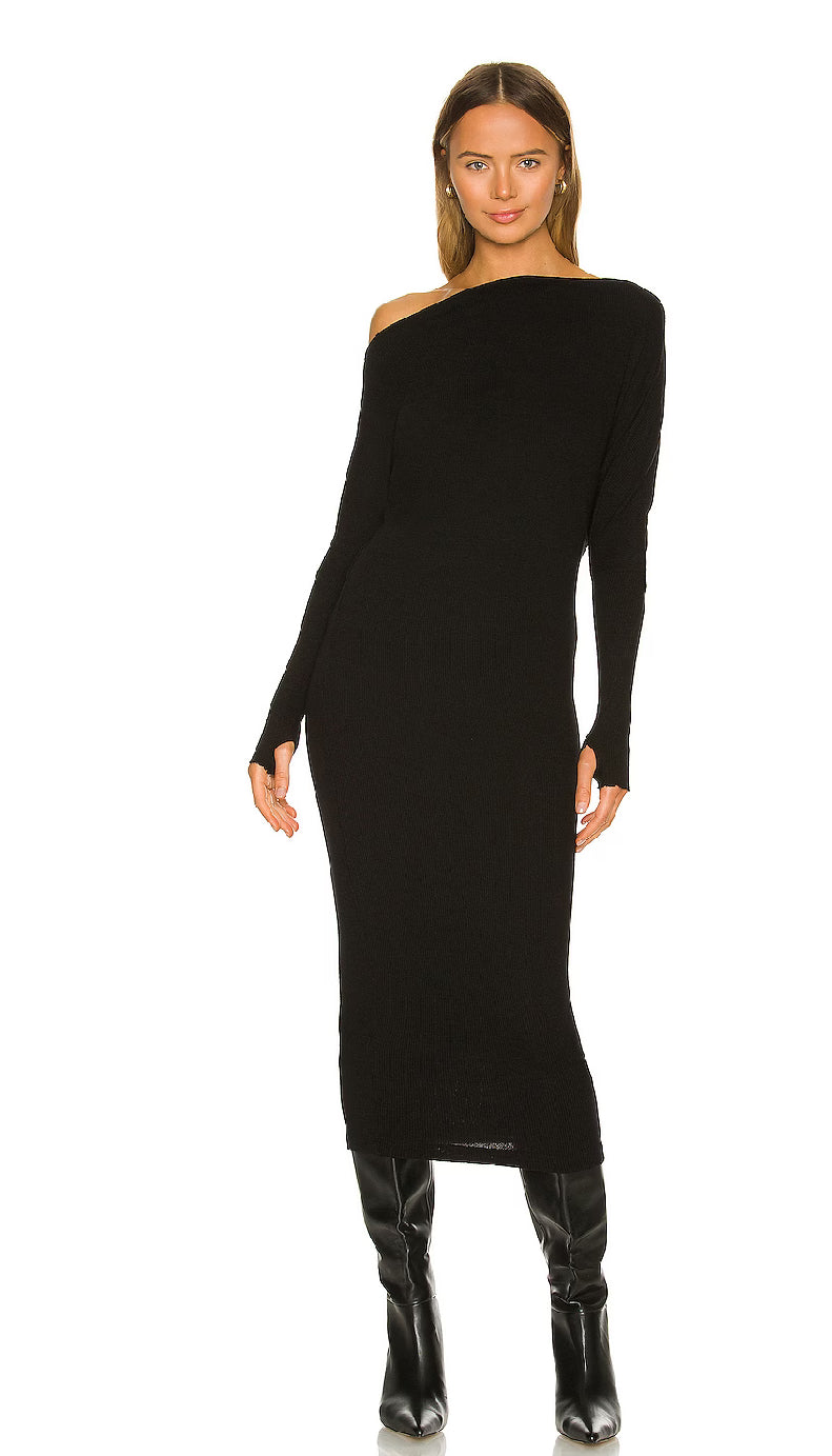 Sweater Knit Slouch Dress