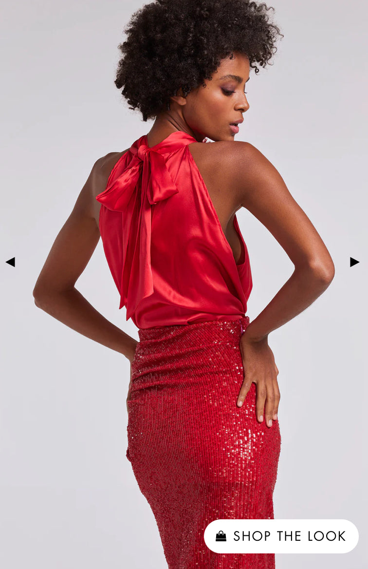 Fiona Rose Halter Blouse Red