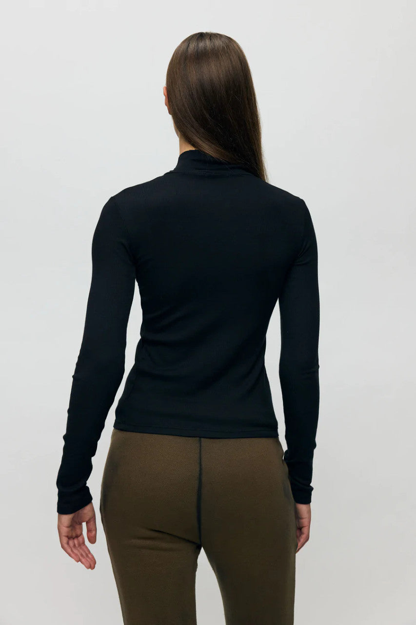 Jet Black Long Sleeve Turtleneck