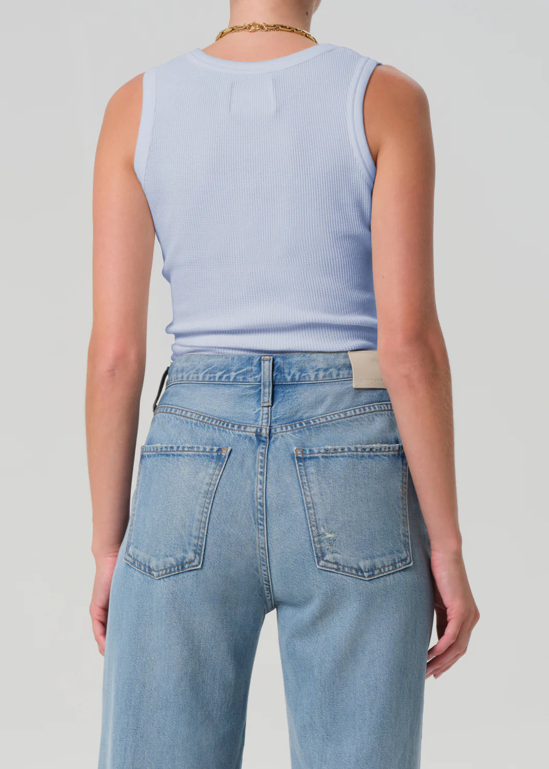 Inez Waffle Tank Periwinkle