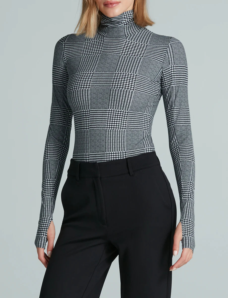 Houndstooth Plaid Bodysuit