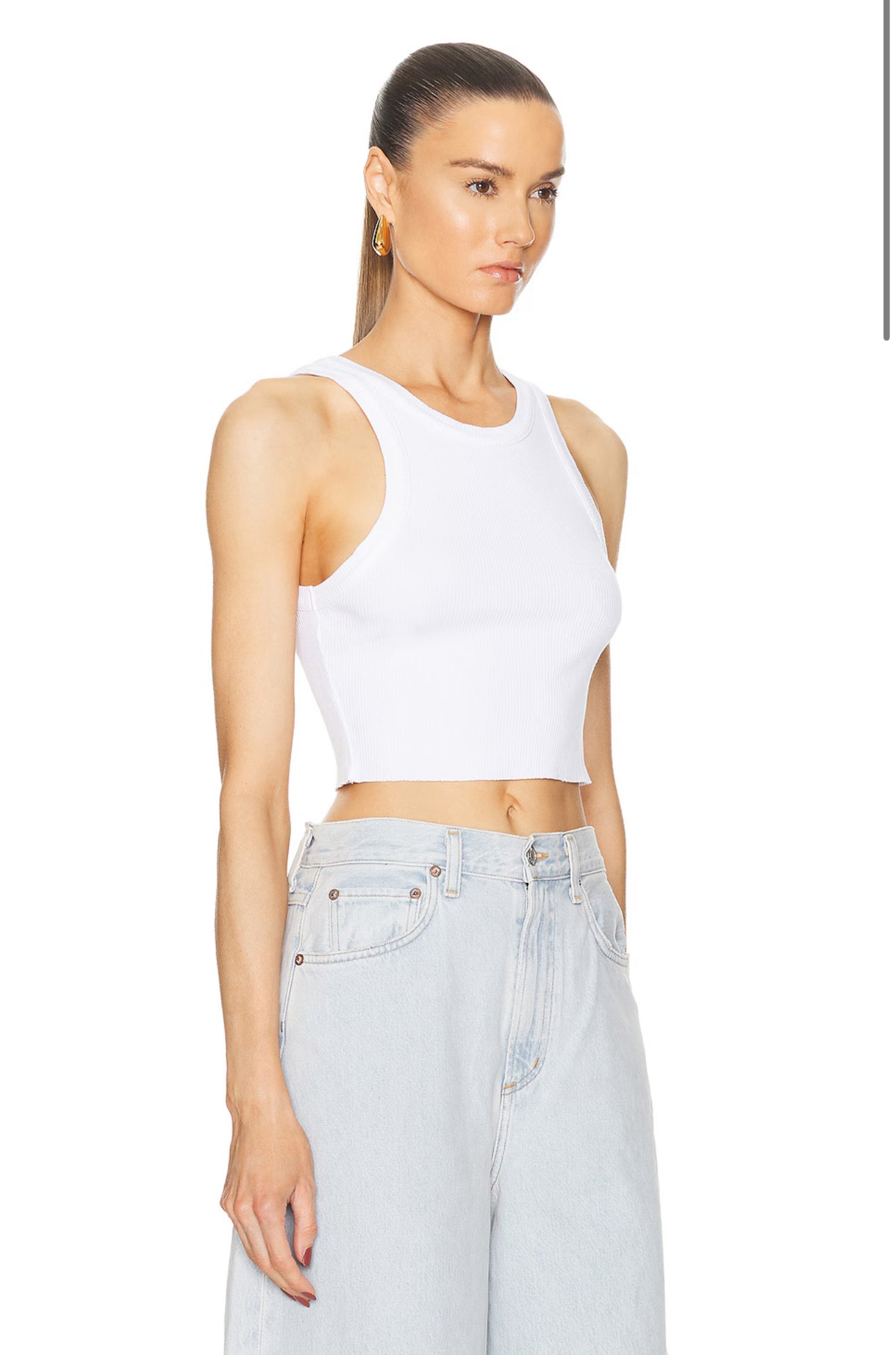 Cropped Bailey Tank White