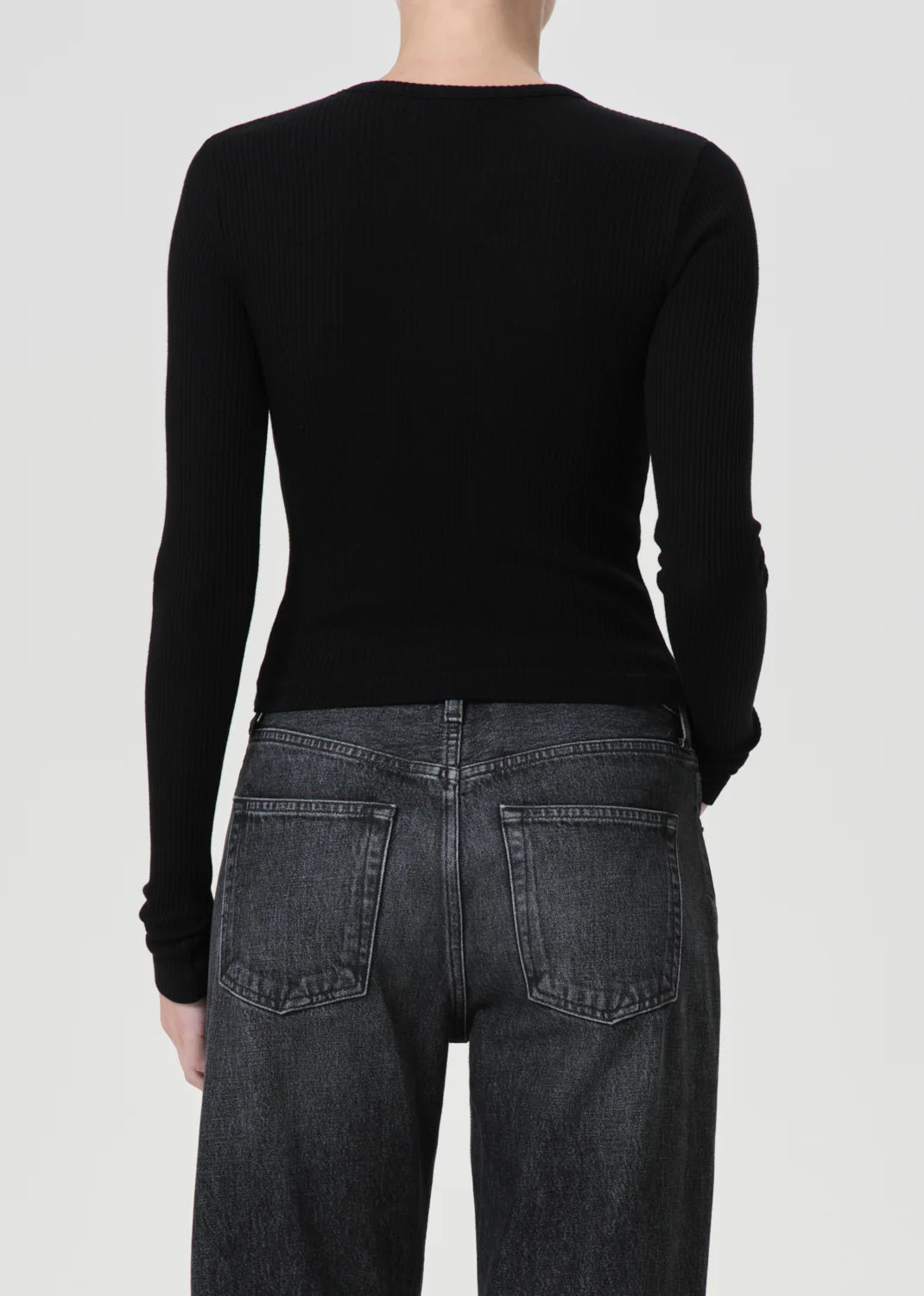 Alma Shrunken Crewneck Black