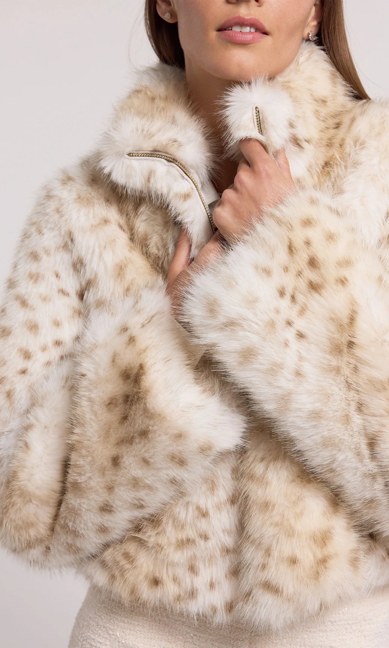 Georgina Leopard Faux Fur Jacket