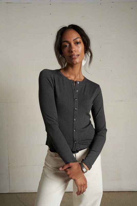 Maureen Luxe Rib Crewneck Cardigan