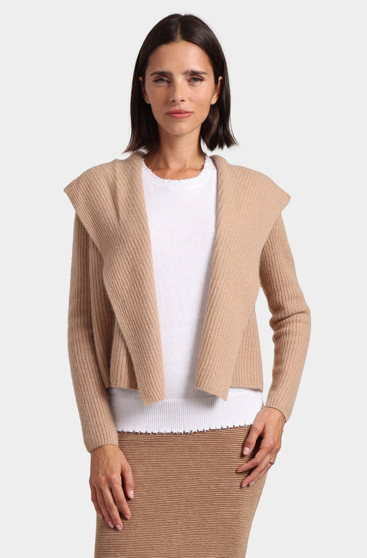 Cashmere Shaker Hooded Cardi