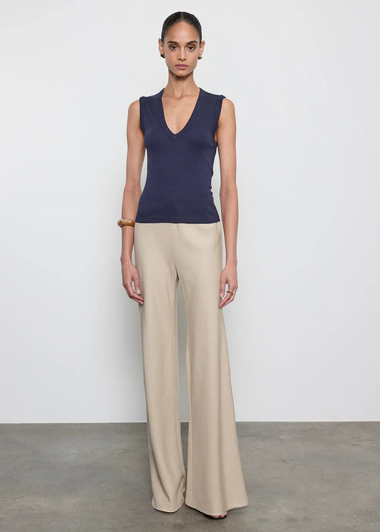 Supima Cotton Sleeveless V Dark Navy