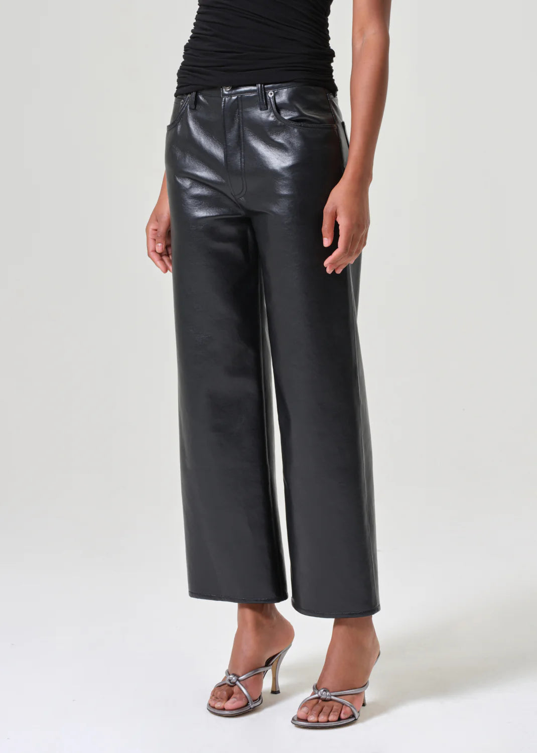 Ren High Rise Wide Leg Recycled Leather In Detox