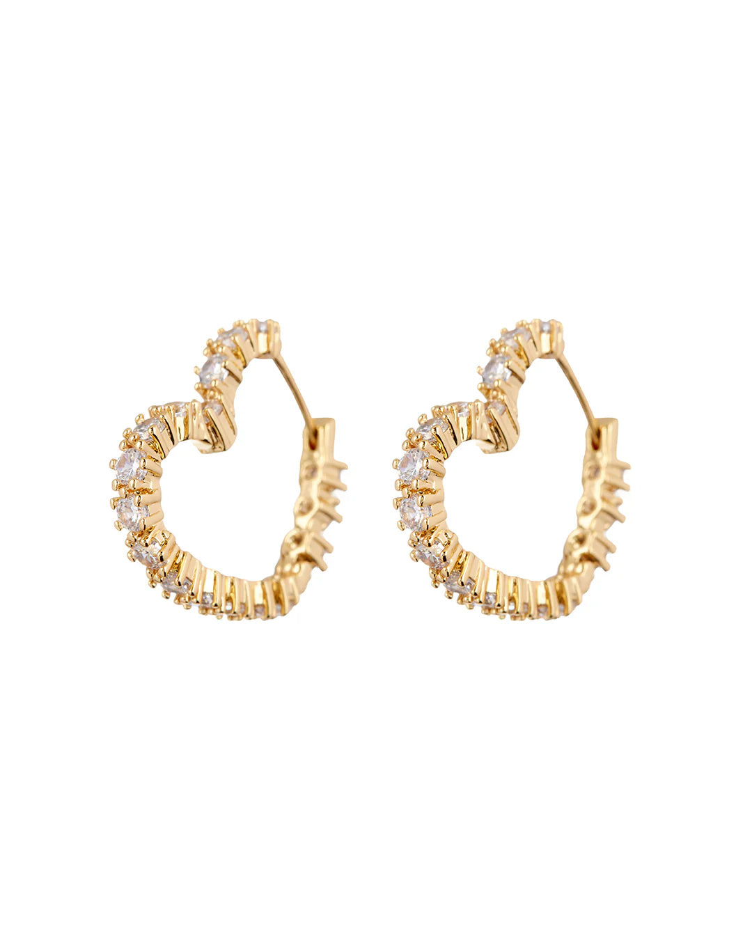 Diamond Heart Bijoux Hoops Gold