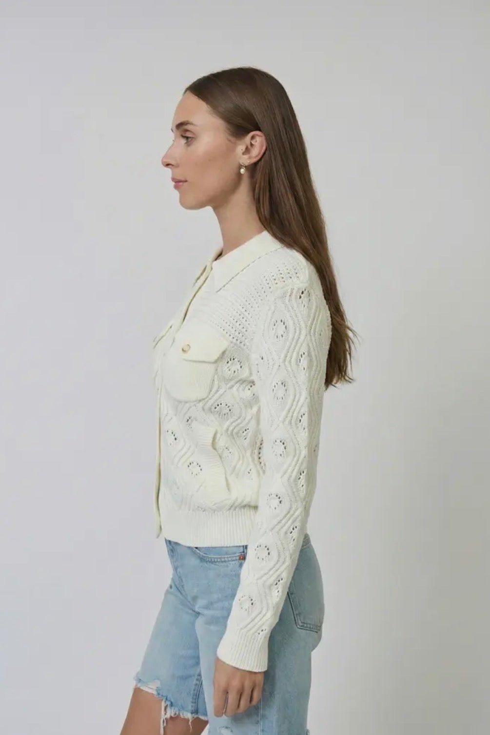 Allie Mixed Stitch Cotton Sweater