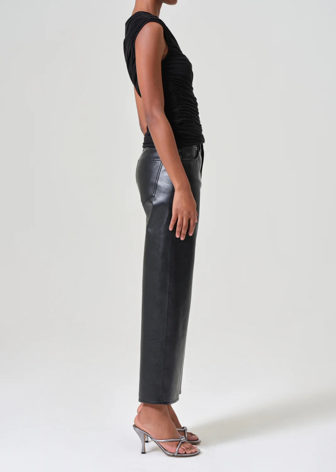 Ren High Rise Wide Leg Recycled Leather In Detox