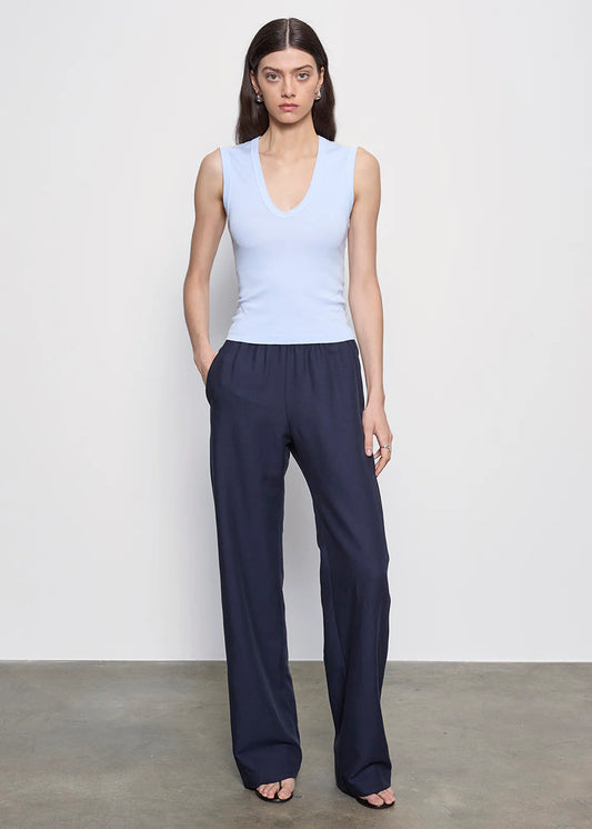 Supima Cotton Sleeveless V Pale Blue
