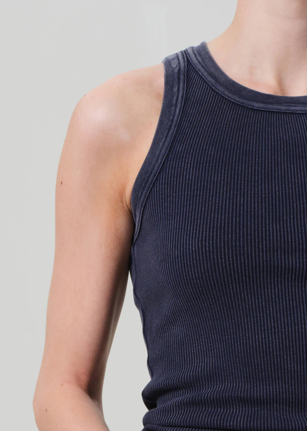 Isabel Ribbed Tank Mineral Navy