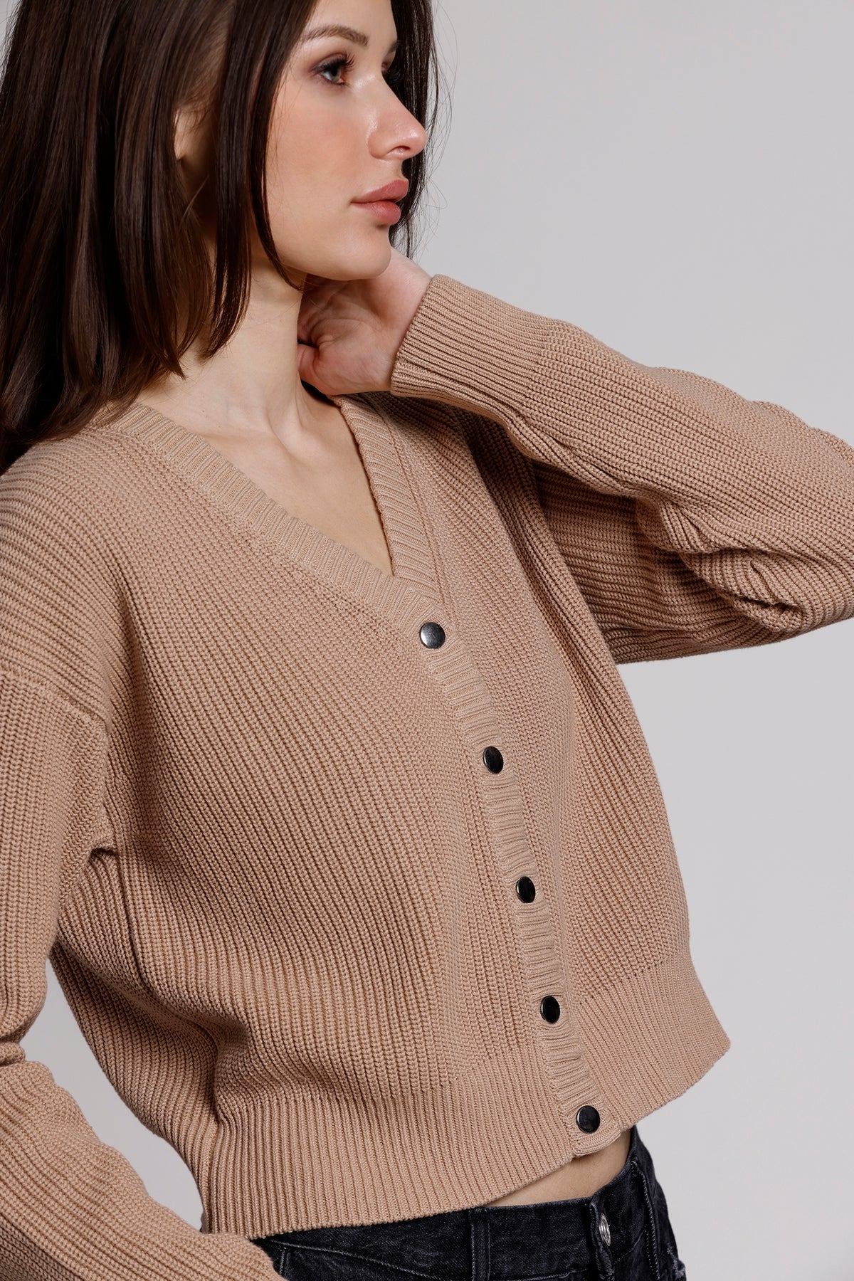 Cotton Cashmere Shaker Cardi