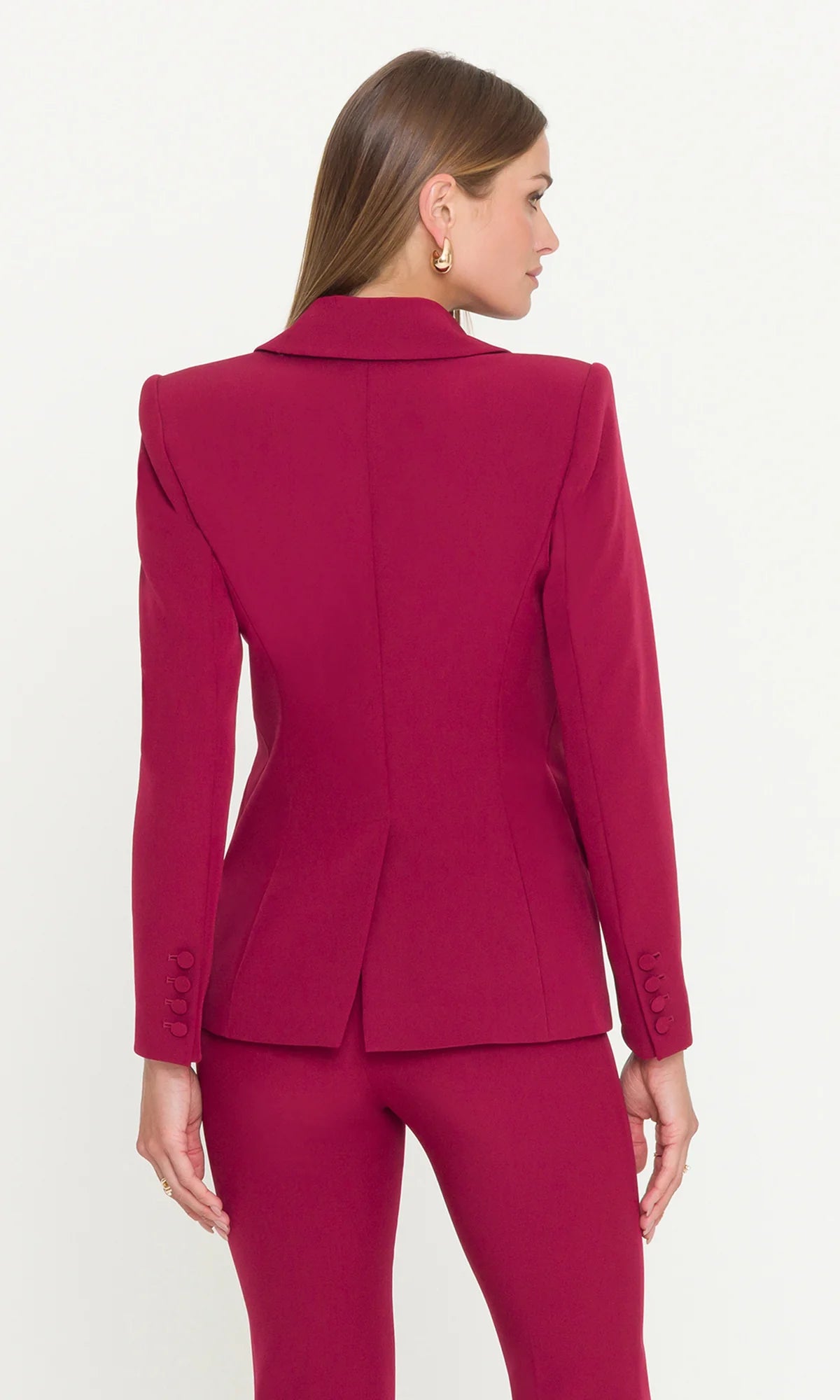 Vera Crepe Blazer Crimson