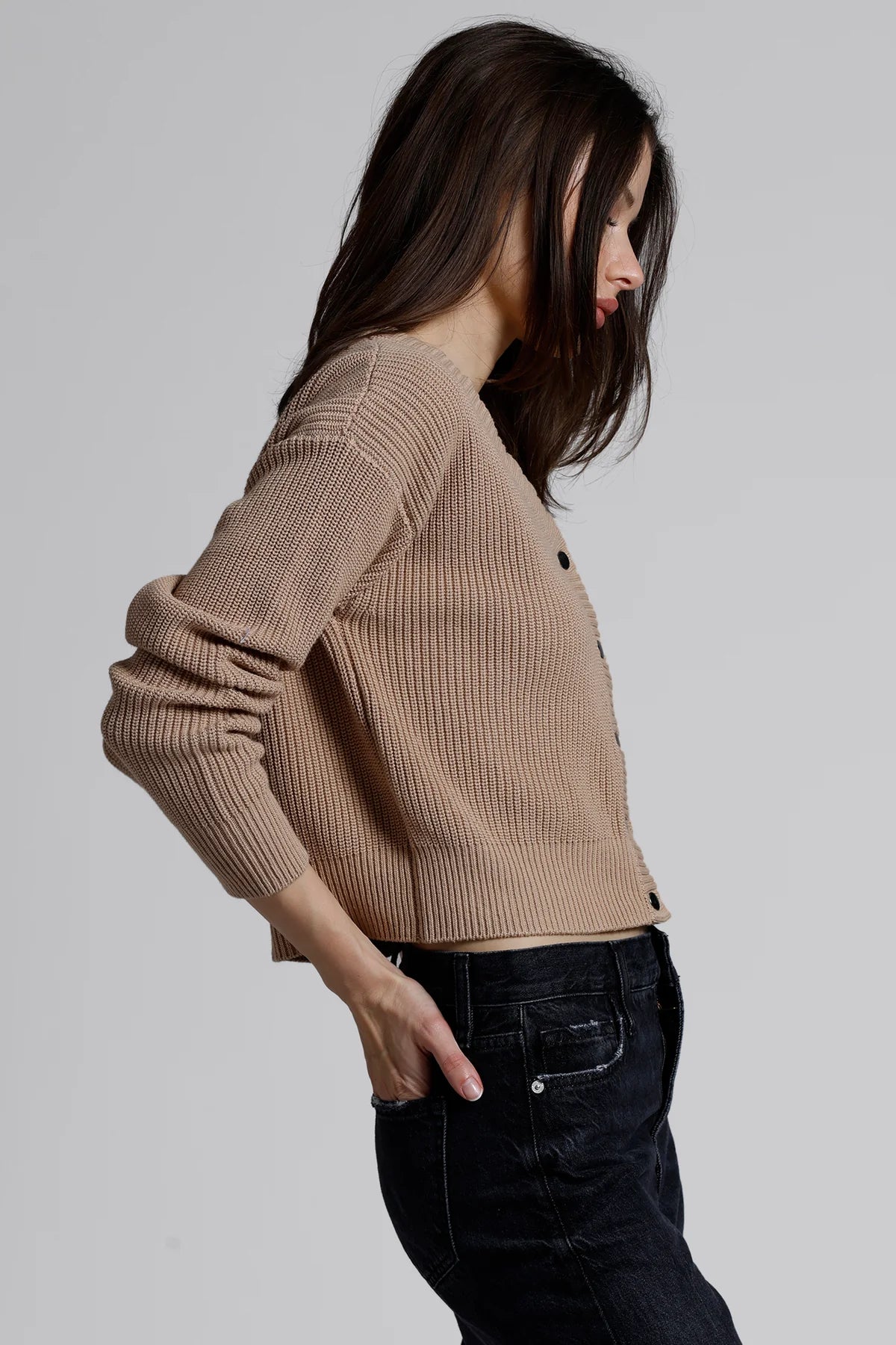 Cotton Cashmere Shaker Cardi