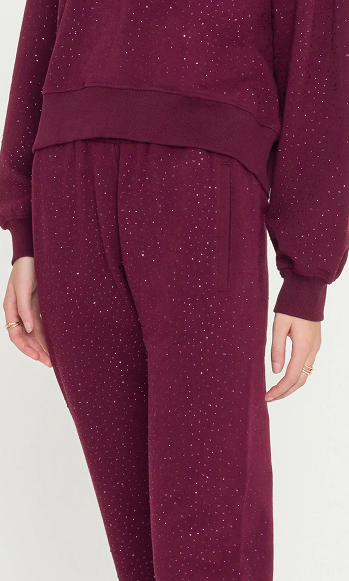 Ruel Compact Crystal Sweatpants Malbec