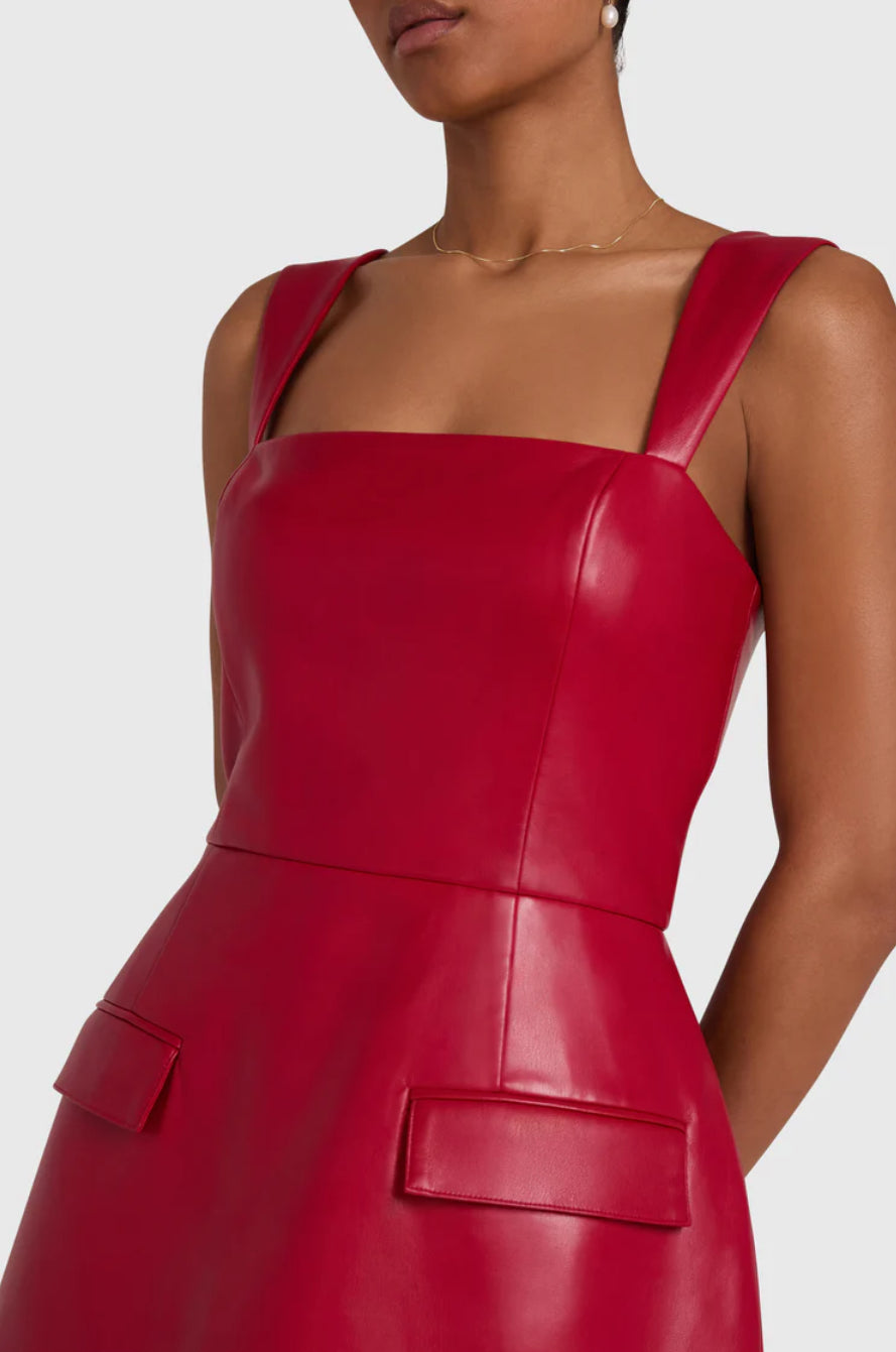 Bethany Skort Romper In Faux Leather