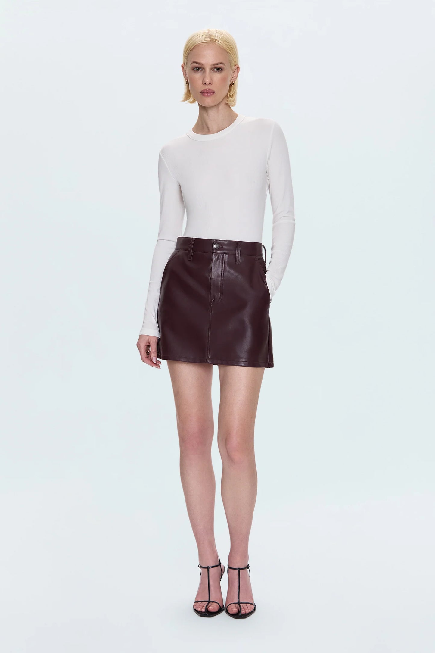 Abi High Rise Mini Cabernet Skirt