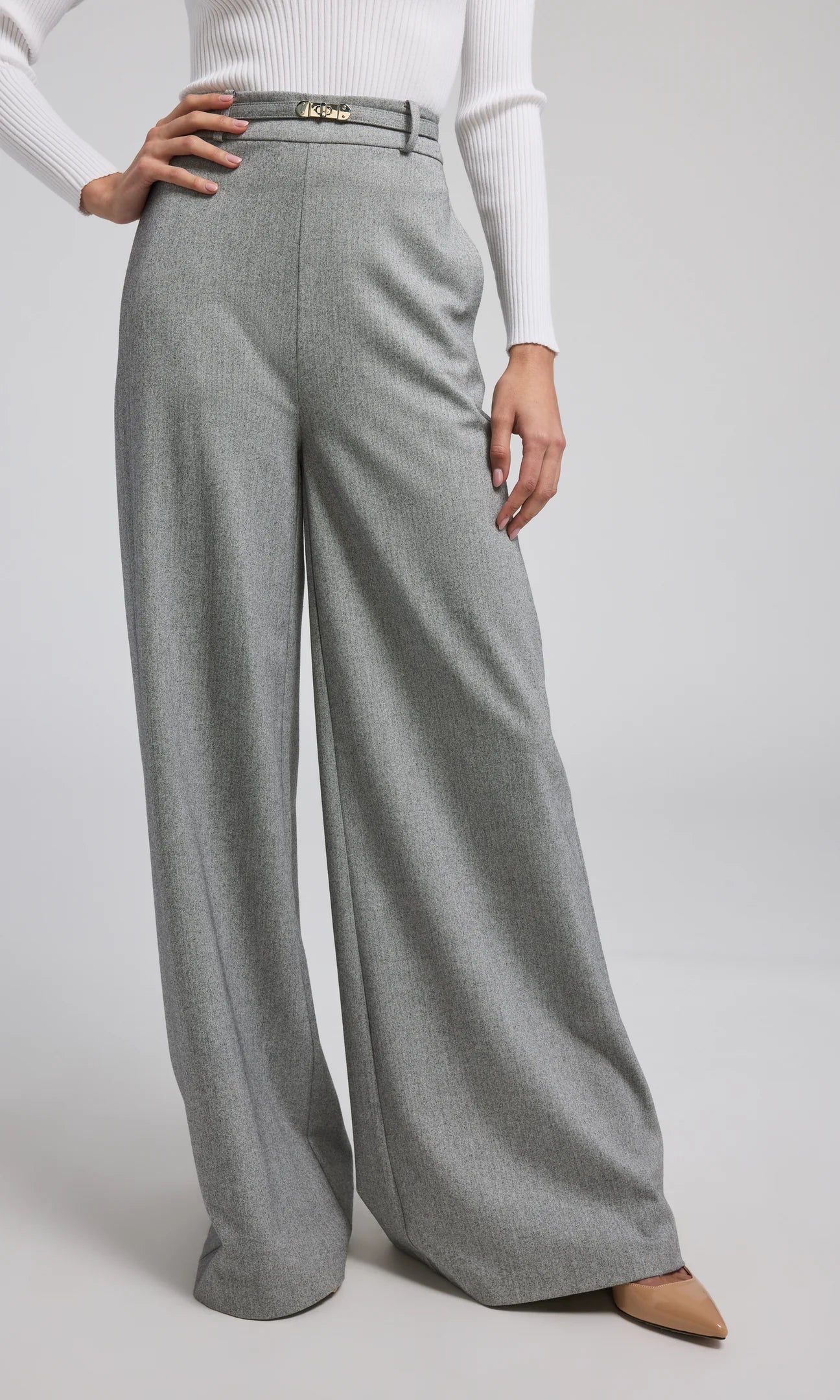 Johana Turnlock Belted Suiting Pant