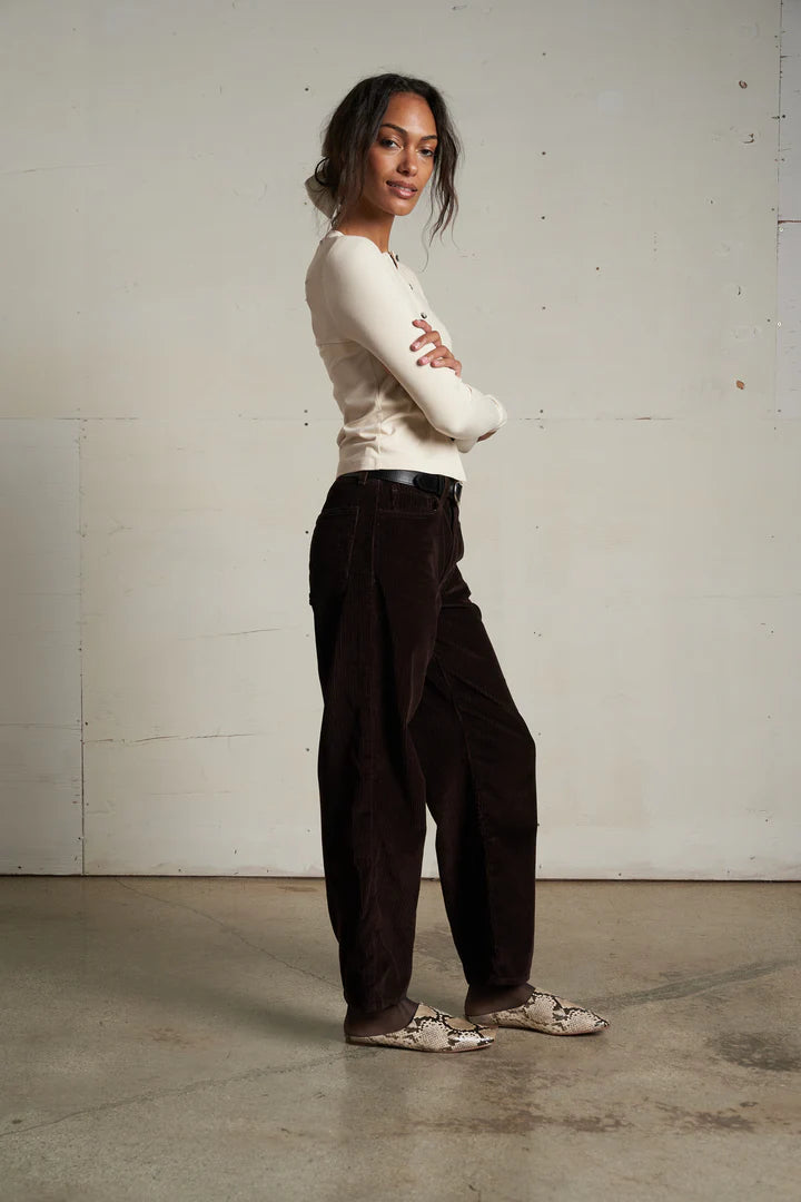 Maureen Luxe Rib Crew Cardigan Sugar