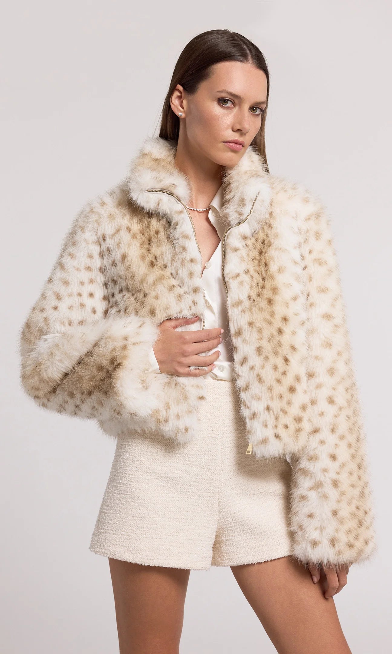 Georgina Leopard Faux Fur Jacket