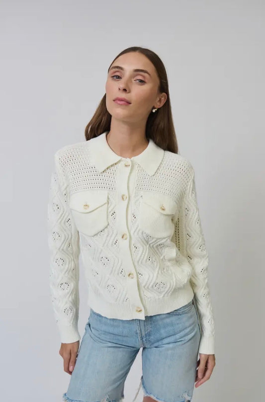 Allie Mixed Stitch Cotton Sweater