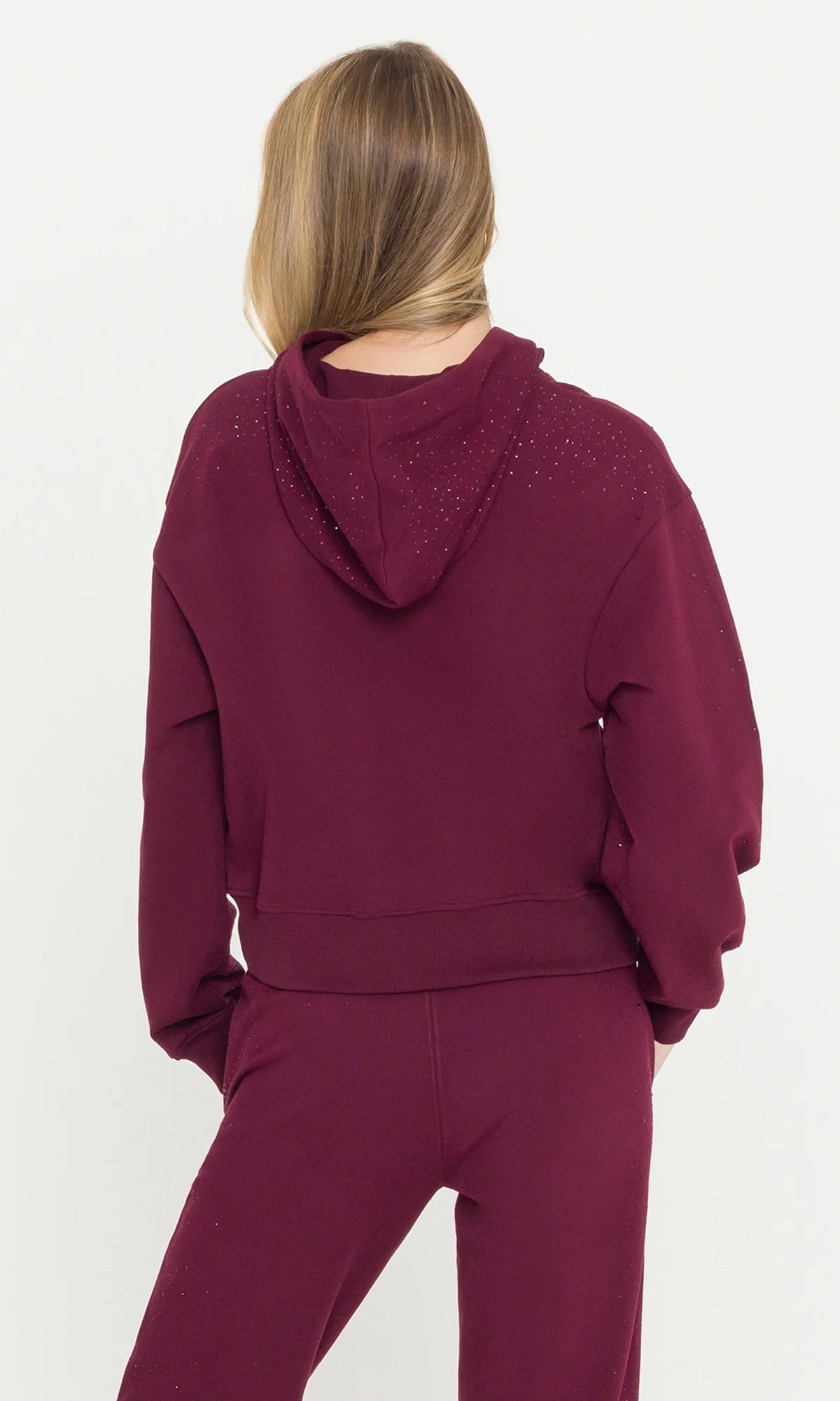 Renae Compact Crystal Hoodie Malbec