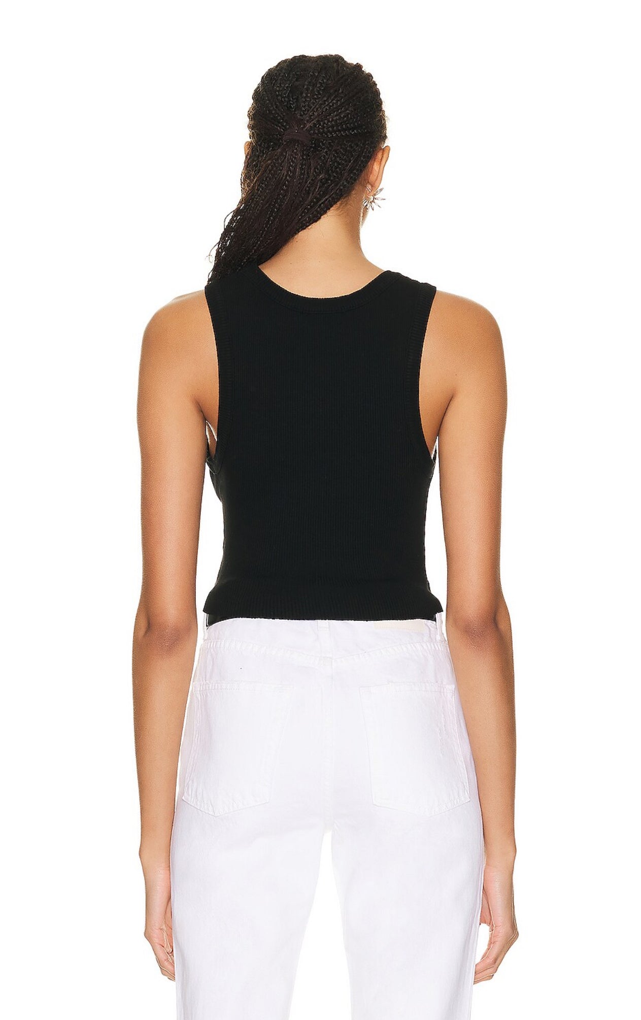 Cropped Poppy Tank Black