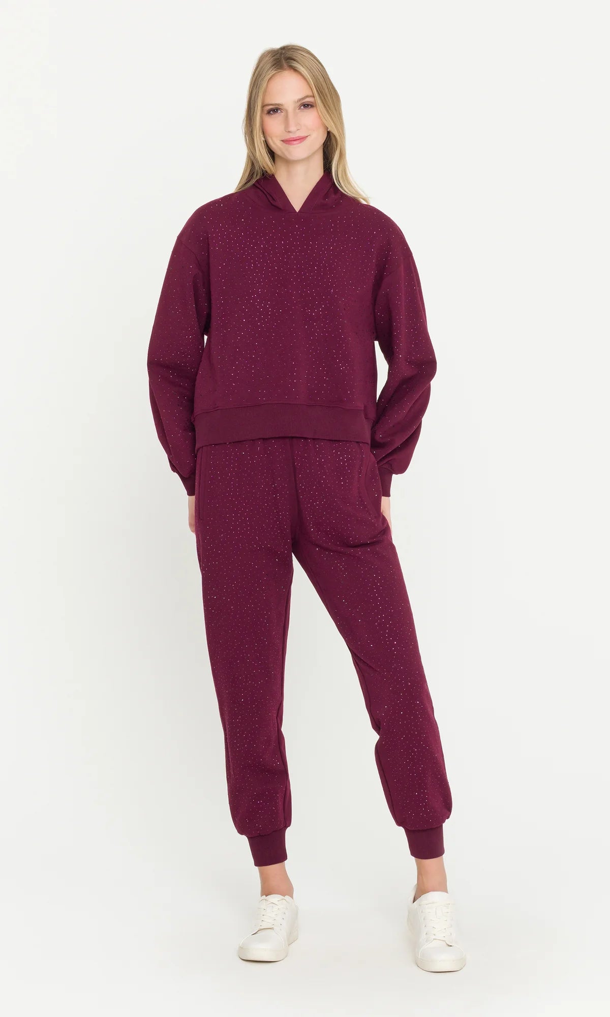 Renae Compact Crystal Hoodie Malbec