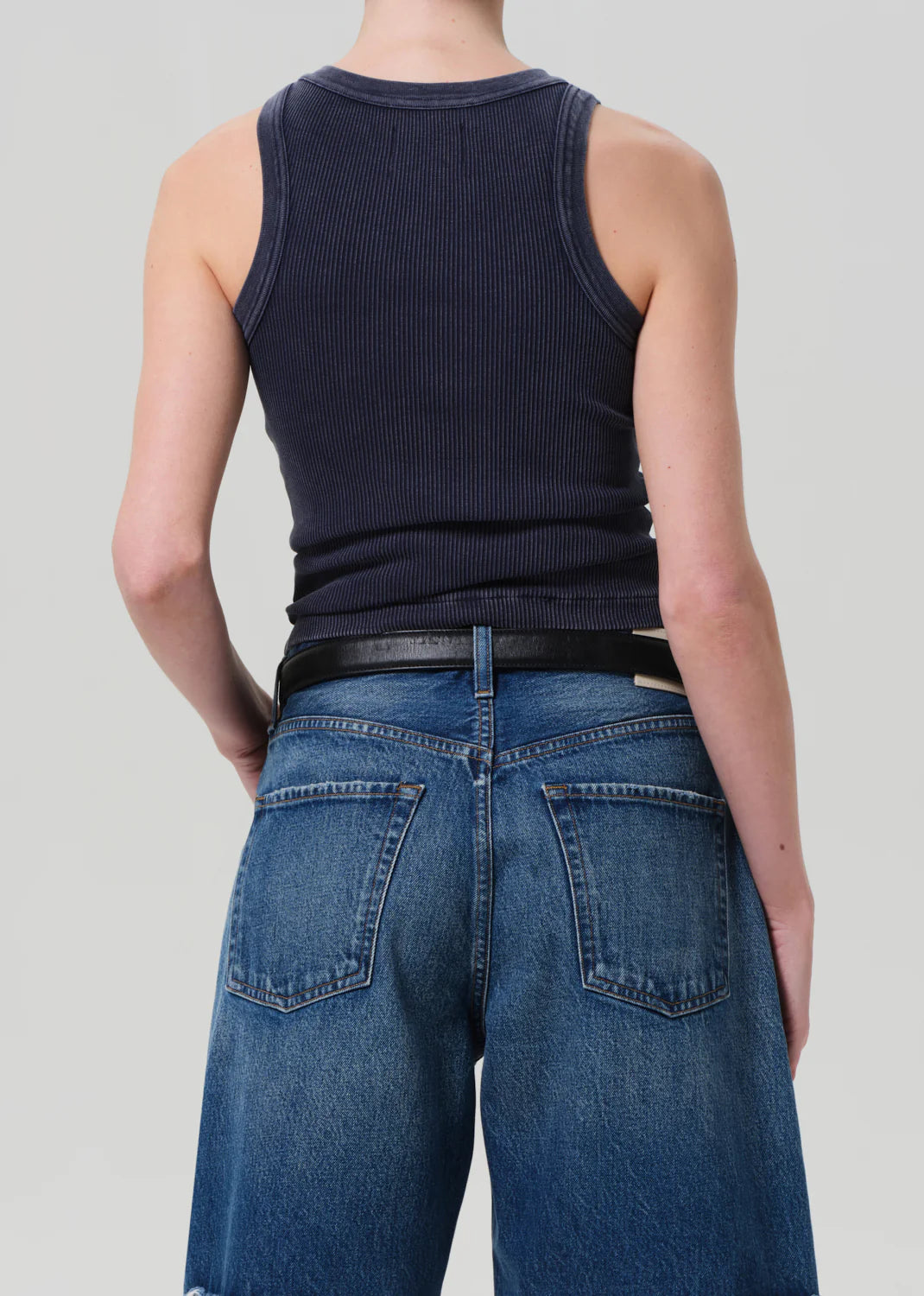 Isabel Ribbed Tank Mineral Navy