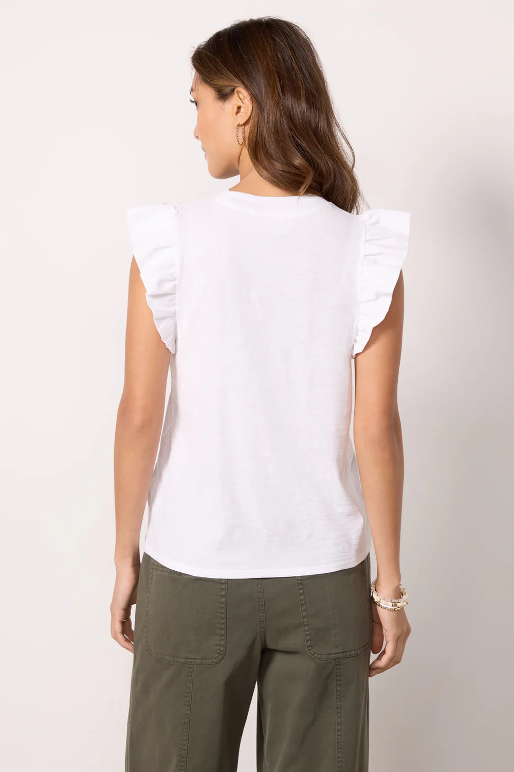 Letta Ruffle Tank White