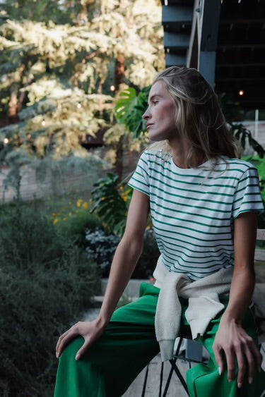 Everett Stripe Tee Grass