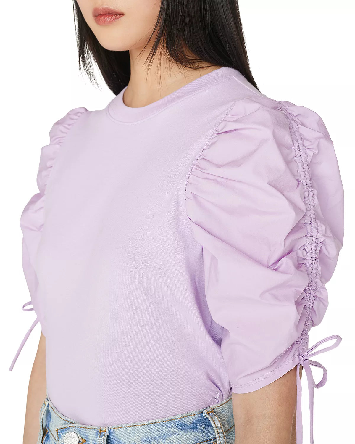 Ruche Tie Sleeve Lavender