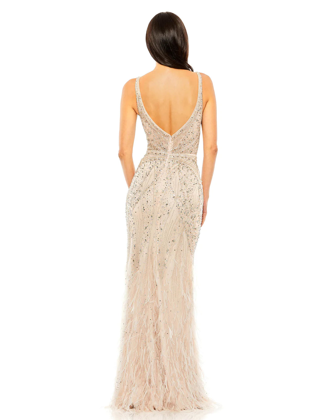 Embellished Feather Gown