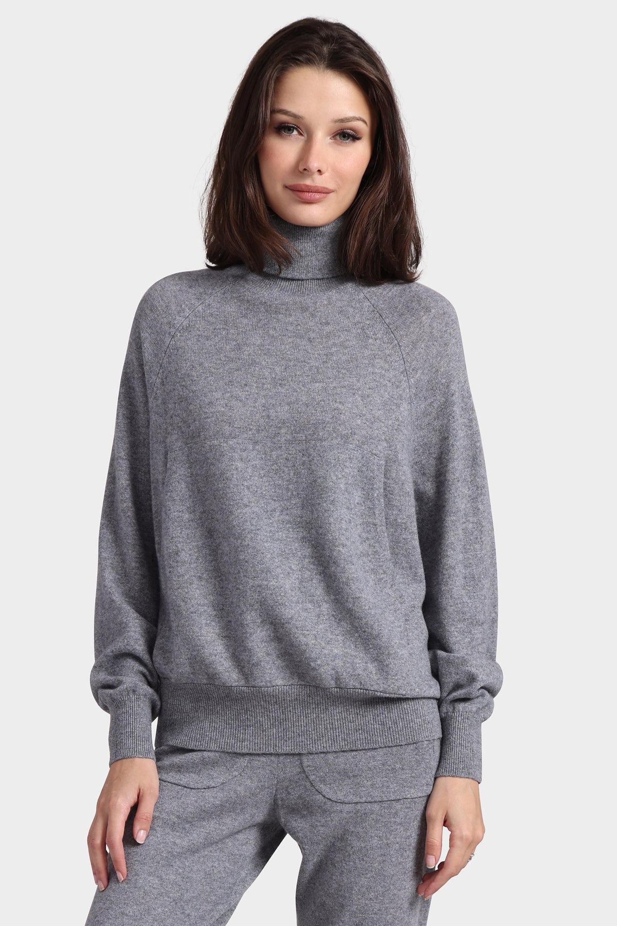 Cashmere Oversized Turtleneck With Front Pocket