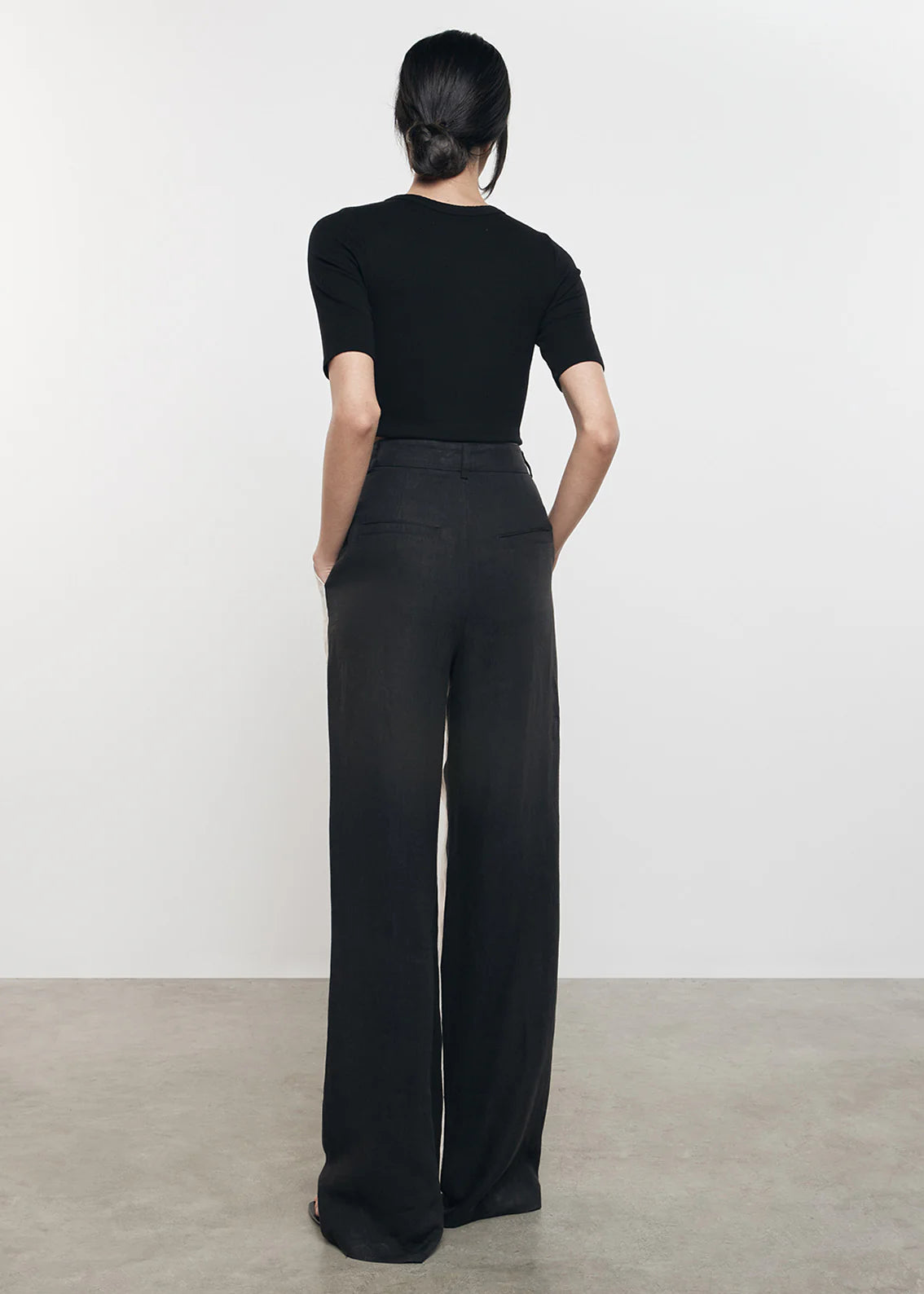 Linen Colorblock Trouser