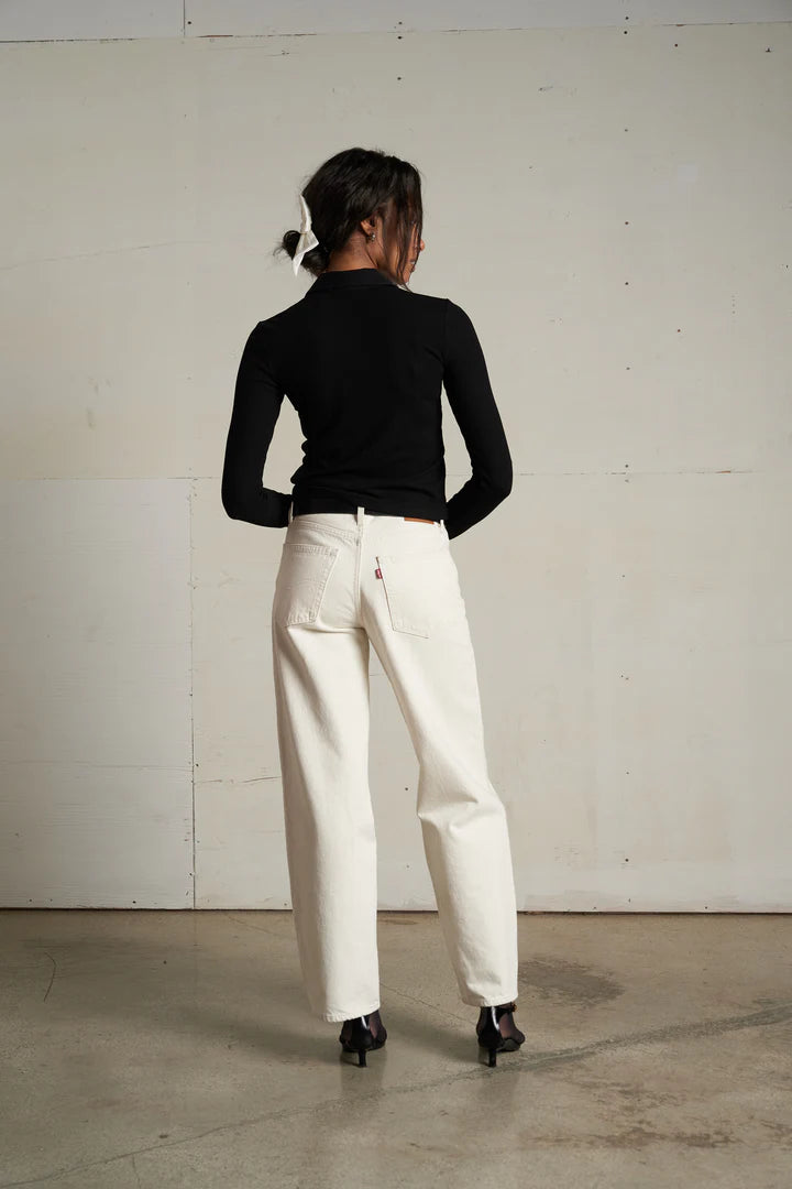 Amee Luxe Rib Button Up Polo