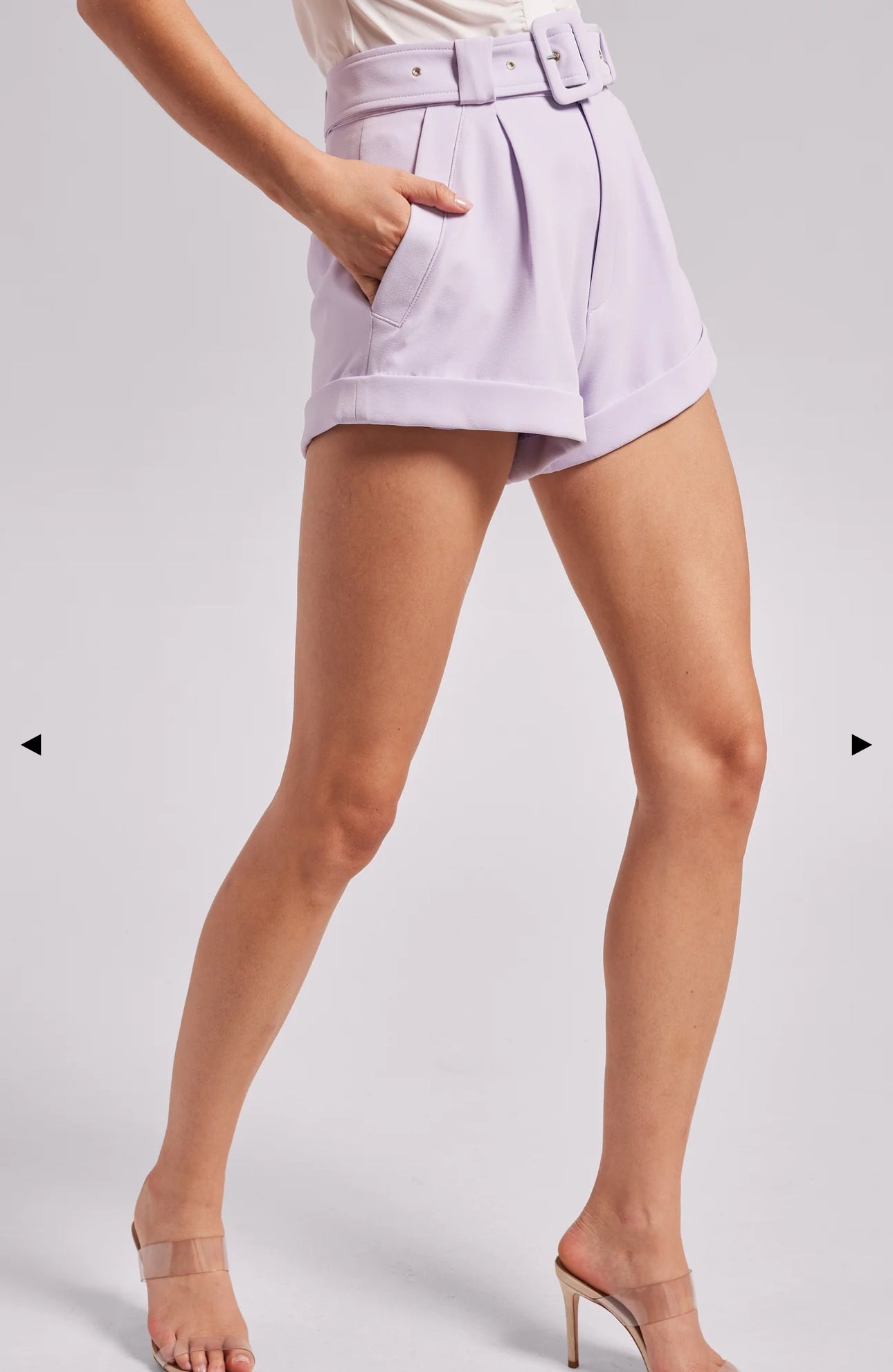 Belen Crepe Shorts Lilac