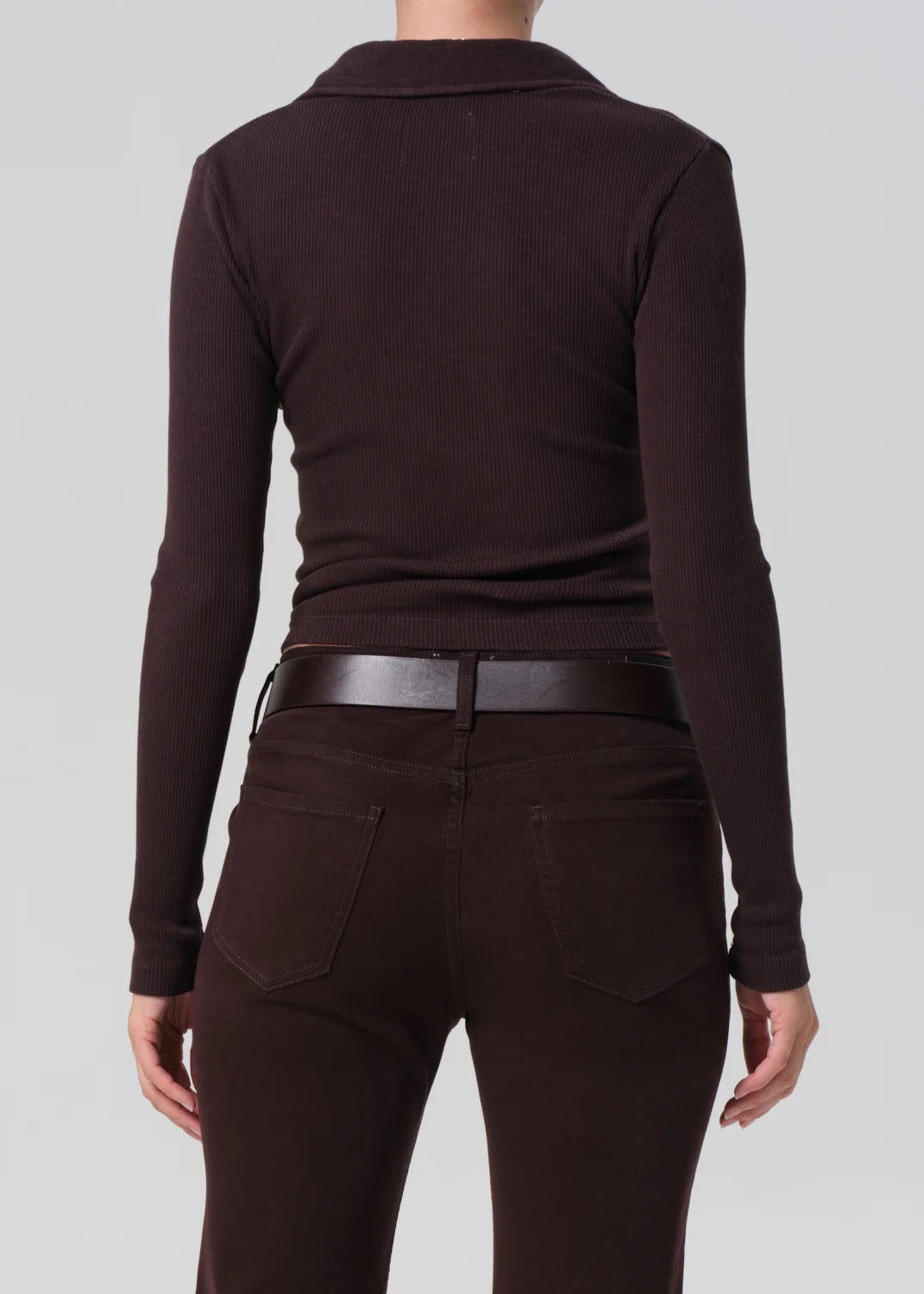 Long Sleeve 60’s Polo Chocolate