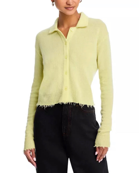 The Loose Polo Cardigan Limeade