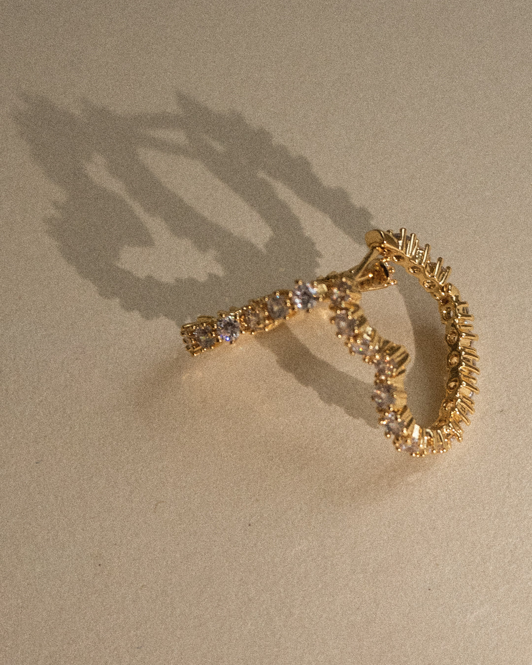 Diamond Heart Bijoux Hoops Gold