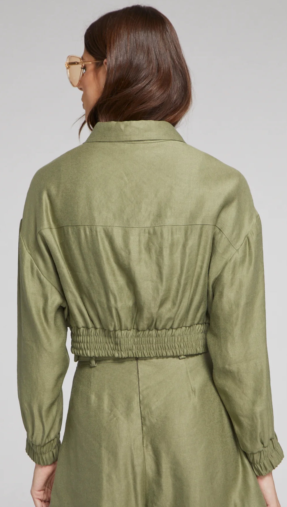 Farrah Linen Bomber