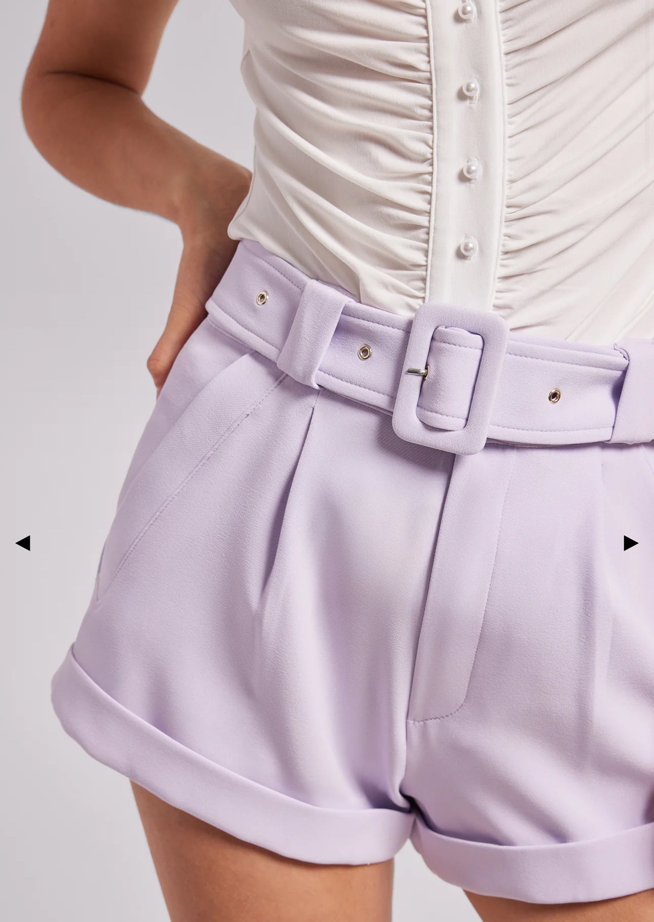 Belen Crepe Shorts Lilac