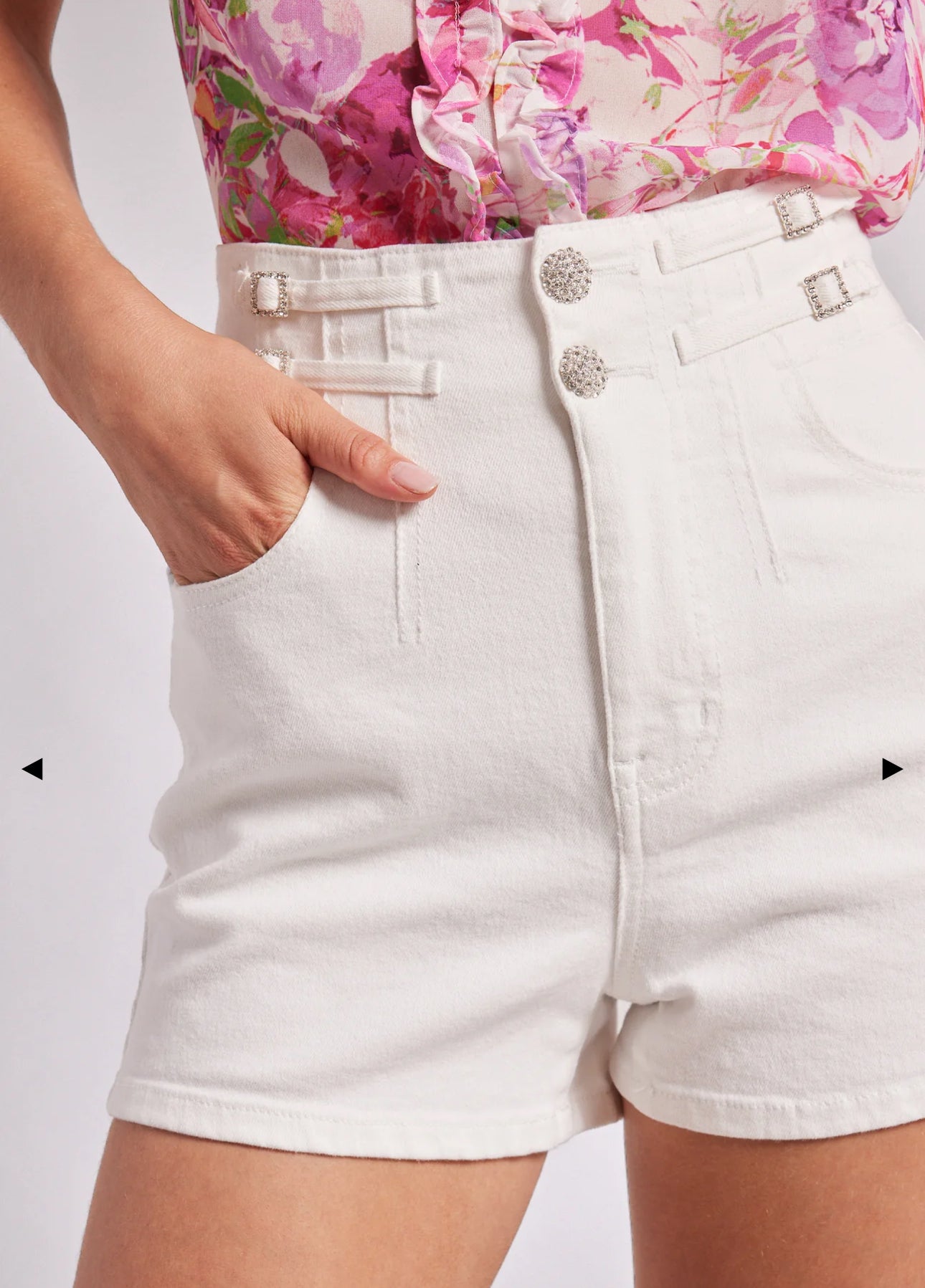 Ottavio Denim Shorts White