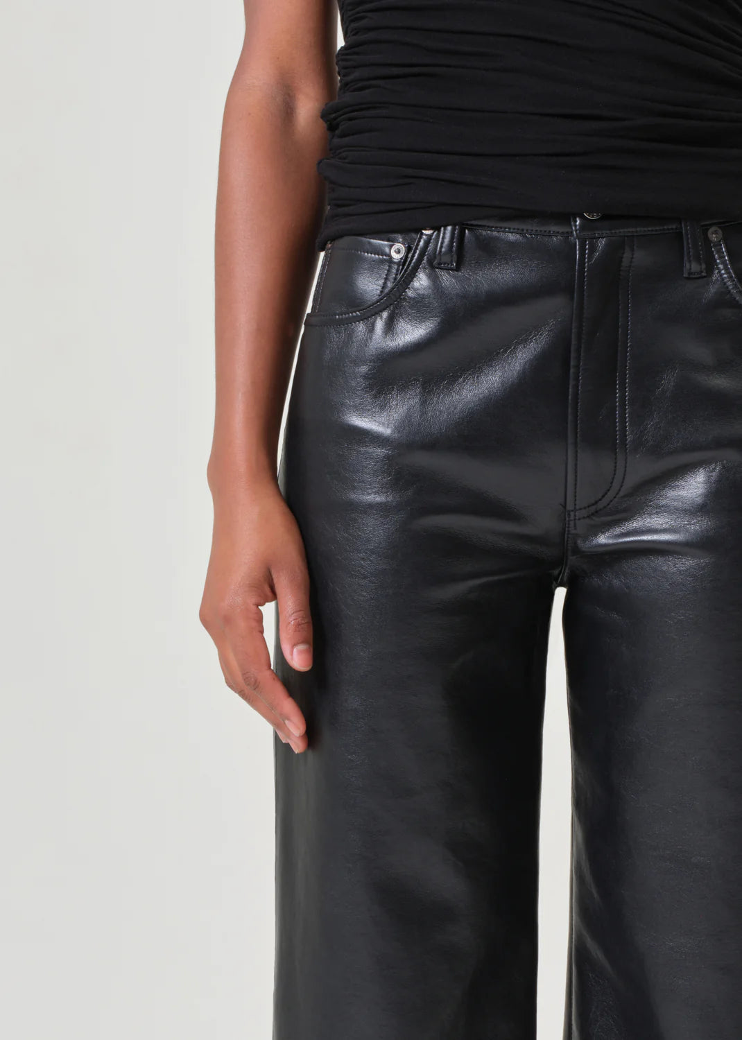 Ren High Rise Wide Leg Recycled Leather In Detox